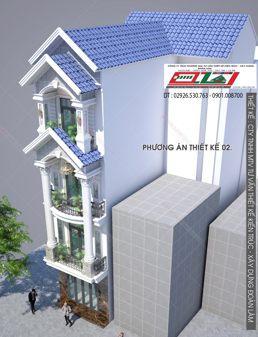 THIẾT KẾ NHÀ PHỐ THEO XU HƯỚNG CỔ ĐIỂN TRÊN MẶT TƯỜNG ĐƯỜNG LỚN TẠI TRUNG TÂM THÀNH PHỐ - MẪU 02